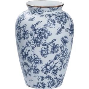 Blue and White Chinoiserie vase - Vintage Ceramic vase with Antique Design, Perfect for Chinoiserie Home Decor 9in Flower vase04