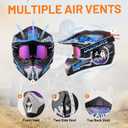 OUMURS DOT Adult ATV Dirt Bike Helmet with Goggles Gloves & Mask Adjustable Sun Visor Motorcycle Adult Helmet Off-Road Motocross Downhill Moped MX for Unisex-Adult OUMURS 125A-Blue, M 