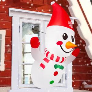 Christmas Inflatable Snowman, 4ft Window Decor Outdoor Indoor Blow Up, Build-in LED Xmas Yard Decor for Inflatable Outdoor Decoration(Christmas Inflatable Snowman)