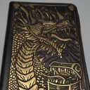 9 Pocket Card Binder, Premium Zip Trading Card Binder, 360 Double Sided Pocket PU Collection Binder, Dragon Design Collector Album, Card Folder for MTG, TCG, Sports Cards (cyan copper)