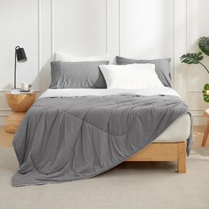 Cozy Bliss Cooling Comforter King XL Size, Cooling Blankets for Hot Sleepers and Night Sweats, Dark Light Gray Summer Comforter for King XL Bed, Breathable Soft Lightweight Silk Smooth, Dark/Light Gray, King XL(106"*90")
