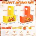 TaoBary 30 Set Thanksgiving 2 Cup Drink Carrier with Handle Portable Foldable Tray Drink Holder Yellow Orange Thanksgiving Disposable Cardboard Coffee Cup Holder with Pumpkin Maple Leaf Tag Fall Gifts