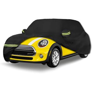 Waterproof Car Covers Fit for 2002-2021 Mini Cooper/Cooper S 2-Door(Black) 210T Custom 6 Layers Heavy Duty Waterproof All Weather Protection Outdoor