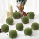 30Pcs Velvet Christmas Balls Bulk Flocked Christmas Tree Ball Ornament Plastic Balls Xmas Decorative Hanging Ornaments Xmas Tree Decoration(2.36 Inch,Green)