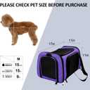 Henkelion Pet Carrier for Small Medium Cats Dogs Puppies up to 15 Lbs, Airline Approved Small Dog Carrier Soft Sided, Collapsible Travel Puppy Carrier - Purple