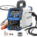 AZZUNO Aluminum MIG Welder 155Amp, Dual Vlotage 110V/220V 5-in-1 Welder Machine Gasless MIG/Gas MAG/Aluminum MIG/Stick/Lift TIG Welding, Multiprocess Welding Machine