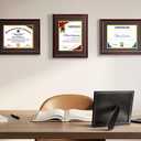 HOUSE DAY Diploma Frame 8.5 x 11 with Black over Gold Mat or Display 11x14 Diploma Frame 11x14 without Mat, High Definition Glass Certificate Frames 8.5 x 11 Degree 11 x 14 Diploma Frames, Mahogany with Gold Beads, 1 Pack