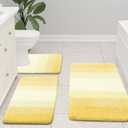 Arotive Microfiber Bathroom Rugs, Shaggy Soft and Absorbent Bath Rug, Non-Slip, Thick Plush Machine Washable Dry Bath Mats for Bathroom, Tub and Shower, 30x20, Light Yellow, Rectangular