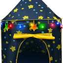 LotFancy Play Tent for Boys, with Star Lights and Storage Carrying Bag, Pop Up Play Tent House for Kids Toddlers, Indoor and Outdoor Use, Foldable, Portable, Blue