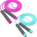 Jump Rope For Kids,Jump Rope Kids,Adjustable Soft Skipping Rope,Toddler Jump Rope With Skin-Friendly Foam Handles For Kids, Boys,Girls,Women, Men,Exercise Activity,Outdoor Fitness (Rose Pink + Blue)