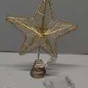 Joiedomi Christmas Tree Toppers 8" Gold Metal Star Decor with Battery Powered Treetop Ornaments with Warm White LED Lights for Xmas Holiday Party Indoor Decorations