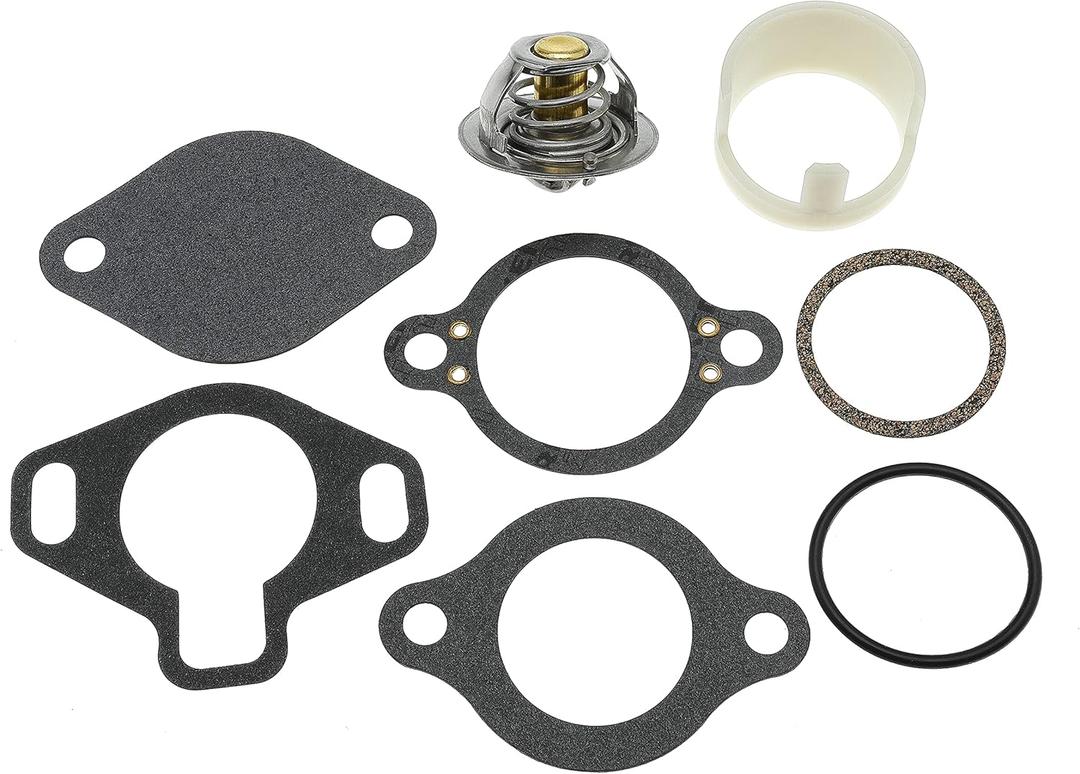 Thermostat Kit 160 Degree 807252Q5 and Gaskets Sleeve 23-806922 for Mercury for Marine for Mercruiser 4.3 5.0 5.7 V6 V8 Engine Replace 807252T5 807252T8 23806922  807252T 5