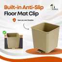 Car Trash Can Waterproof Vehicle Garbage Bin, Leakproof Anti Slip Floor Mat Clip Trash Bag Holder for Car, Truck, SUV, Van Portable Auto Trash Container with Stability Clips (Mocha, Small)