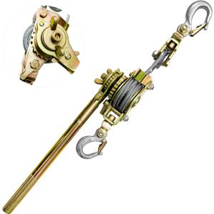YATOINTO Come Along Winch Puller 2 Ton Cable Hoist Winch Puller with 2 Hooks Come Along Tool Double Rope 7Ft Heavy Duty Hand Puller 4400LB for Lifting Pulling