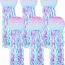 LIHAO Mermaid Birthday Decorations, Jellyfish Paper Lanterns 6pcs, Mermaid Scales Jellyfish Lanterns for Under The Sea Party Decorations Little Mermaid Party Favors Baby Shower