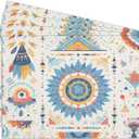 Cotton Linen Waterproof Placemats Set of 4, Bohemian Style Dining Mat Boho Table Mats Decor Fabric for Kitchen Dinner Coffee Shop Table, Indoor/Outdoor Washable Wipeable Placemat -N021