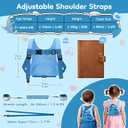 Dr.meter 3 in 1 Toddler Harness Leash + 8.2ft Anti Lost Wrist Link, Cute Dinosaur Kids Safety Harness with Key Lock, Child Walking Harness Assistant Strap for Outdoor Activity Travel, Blue