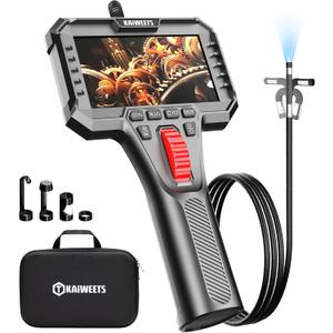 Two-Way Articulating Borescope Camera with Light, 0.25in Slim Probe, Industrial Endoscope Inspection Camera with Light, 5.3FT Flexible Snake Scope for Automotive, HVAC and Aircraft Mechanics