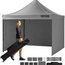 VEVOR 10x10 FT Pop up Canopy with Removable Sidewalls, Instant Canopies Portable Gazebo & Wheeled Bag, UV Resistant Waterproof, Enclosed Canopy Tent for Outdoor Events, Patio, Backyard, Party, Camping (Gray)