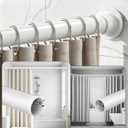 No-Twist Shower Curtain Rod by EZFurni, 4282 Inch Heavy Duty Tension Rod with Lock-In Stability, No Drill, Spring-Loaded Non-Slip Secure Hold for Bathroom, Window, Closet, 1.26" Diameter, White