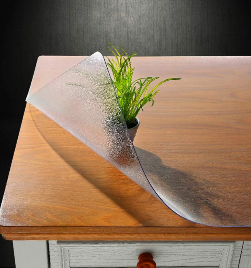 NECAUX Custom 14 x 18 Inch Frosted Desk Cover Protector, 1.5mm Thick Plastic Desk Pad Mat, Table Cover Tablecloth Protector for Office, Computer, Side, End Tables, Night Stand, Dresser