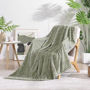 Monbix Sage Green Fleece Throw Blanket for Couch- Room Decor Soft Cozy Blankets for Women,Lightweight Fleece Flannel Bed Blanket Suitable for All Seasons(50"60",Sage Green)