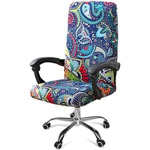 Amazon.com: Smiry Stretch Printed Office Computer Chair Covers, Universal Desk Rotating Chair Slipcovers Removable Washable, Soft Fit Anti-Dust Spandex Protector Cover with Zipper, Blue Green : Office Products