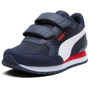 PUMA Kids ST Runner Hook and Loop Sneaker, Navy-White Nylon SS25, 7 US Unisex Toddler