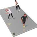 GXMMAT Extra Large Exercise Mat 16'x6'/12'x6'/10'x6'/8'x6'(7mm), Extra Wide Workout Mats for Home Gym Flooring, Non-Slip Thick Durable Cardio Mat for MMA, Plyo, Jump Rope, Weights, Fitness, Shoe-Friendly (Grey Cool)