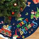 Blosssound Christmas Tree Skirt 36" Cute Dinosaurs Theme Christmas Tree Skirt Xmas Blue Santa Round Tree Mat Christmas Tree Ornaments Decor for Xmas Holiday Birthday Baby Shower Winter Party Supplies