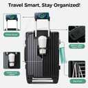 Carry on Luggage Aluminium Frame with Cup Holder,Top opening Suitcases and USB Charging Port,Lightweight with Front Pocket Rolling Suitcases with Spinner Wheels (Black, 20Inch)