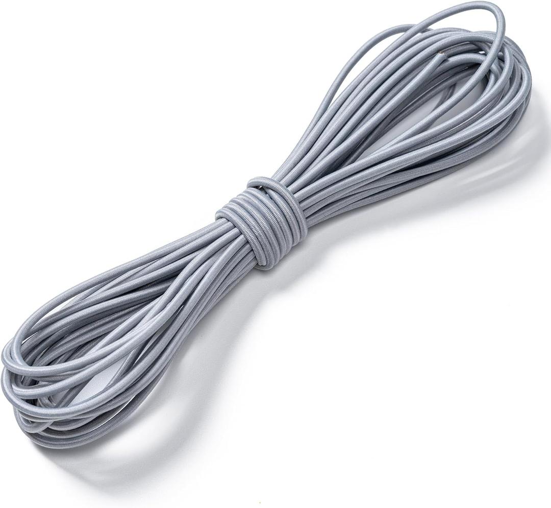 Aegero Elastic Bungee Cord, 1/8" x 50' Heavy Duty Bungie Cord,Kayak Stretch String Rope,Shock Cords,for DIY Projects,Kayak Strap Tarp Tie Down Canopy Boating Camping Tent Crafting Patio(Grey)