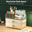 LAMU Makeup Organizer Skincare Organizers with Extra Large Drawer - Bathroom Organizers and Storage Cosmetic Display case for Bathroom Countertop, Bedroom Vanity Desk, Lipstick Organizer, Cream