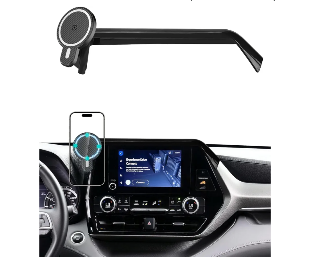 PZK Car Phone Mount for 20202024 2025 Toyota Highlander L/LE/Hybrid XLE/Nightshade Accessories 8inch Screen Magnetic 15W Fast Wireless Charger Cell Phone Holder Not Affect Vent (Not fit 12.3 inch)