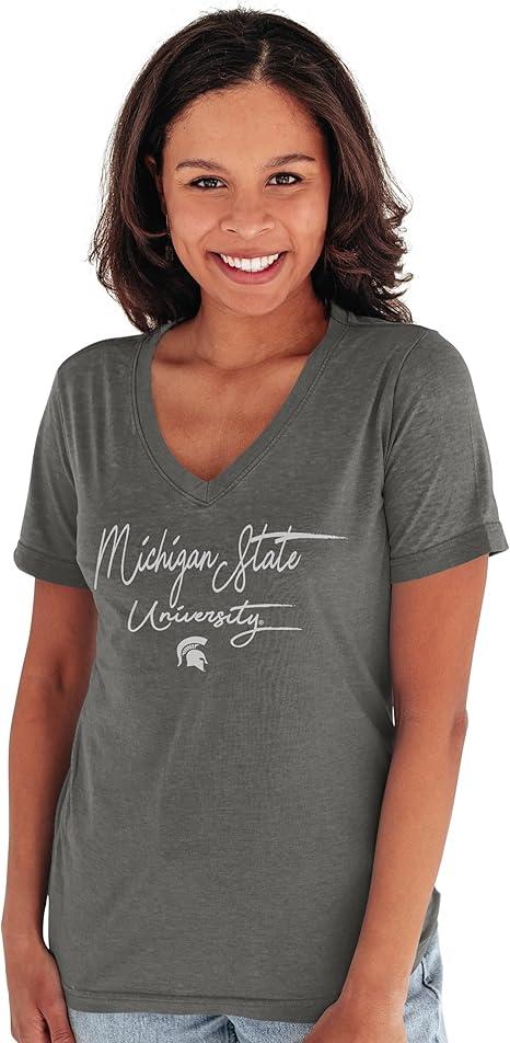 Blue 84 Women's NCAA Officially Licensed T-Shirt Burnout Script, S