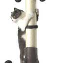 PEEKAB 32" Tall Cat Scratching Post Sisal Scratch Posts,with Hanging Ball and Self-Massage Brush Vertical Scratcher for Indoor Cats and Kittens Gray 32inches