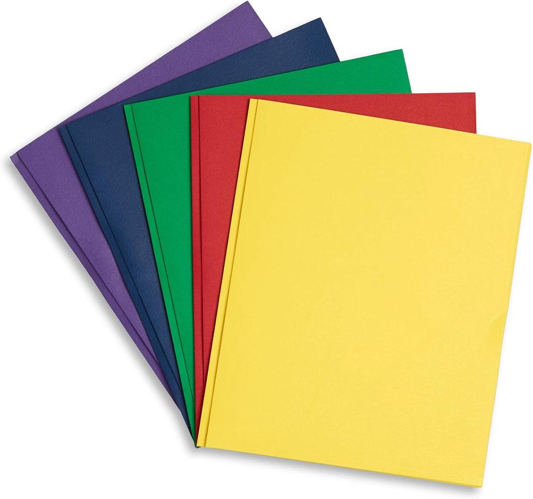 Blue Summit Supplies 100 Paper Two Pocket Folders with Prongs, 2 Pocket Folders Bulk 100 Pack, Assorted 5 Colors, 3 Prongs for Letter Size Paper, Designed for Office and Classroom Blue Summit Supplies 100 Paper Two Pocket Folders with Prongs, 2 Pocket Folders Bulk 100 Pack, Assorted 5 Colors, 3 Prongs for Letter Size Paper, Designed for Office and Classroom
