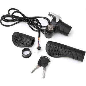 36V Electric Bike Throttle with LCD Display with Key, 22 to 22.8mm 36V Electric Scooter Throttle, ABS 36V Twist Grip Throttle for Electric Bike, Scooter, Motorcycles