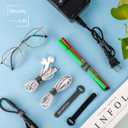 Cord Organizer Cable Ties, 4 inch Reusable Self Gripping Charger Organization, Cord Storage Fastening Keeper, Cable Wrap Straps For Home, Office, Desk Wire and Cord Management (50 Pack-Black)