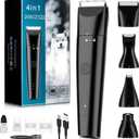 Dog Grooming Clippers 4 in 1 Pet Grooming Kit,2-Speed Cordless Dog Clipper with Nail Grinder,USB-C Rechargeable Paw Trimmer for Small Pets, Dogs, Cats