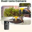 Birdfy Smart Bird Bath with Camera Solar Powered & Fountain, Dual-Lens Camera for Wildbird Watching, Auto Capture Bird Videos & Motion Detection - AI by Subscription (Yellowstone)