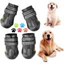 CovertSafe& Dog Boots for Dogs Non-Slip, Waterproof Dog Booties for Outdoor, Dog Shoes for Medium to Large Dogs 4Pcs with Rugged Sole Black, Size 5
