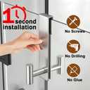 Shower Door Hooks, Heavy Duty Rack Hooks for Robe, Stainless Steel Robe Towel Hooks for Bathroom, Fits Frameless Glass Shower Doors up to 3/8" (10mm) Thick (Silver, 2 Pack)