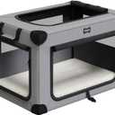 Collapsible Dog Crate 36 Inch with Plush Mat, 5 Mesh Windows Foldable Pet Kennel, Portable Pet Crate for Indoor & Outdoor  Easy Assembly No Tools Required