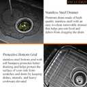 31 Inch Black Undermount Sink Stainless Steel-Bokaiya 31x18 Kitchen Sink Undermount Black Stainless Steel Sink 16 Gauge Single Bowl Kitchen Sink with Dish Grid
