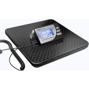 Amazon Basics Digital Shipping Postal Scale with Tare Function, Heavy Duty Weighing Platform, 660 lb Capacity, 1 Ounce Readability, Portable, Black