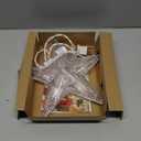 Christmas Tree Topper Lighted Star with Built-in 10 Replaceable Bulbs, 9.5 Clear Five-Pointed Star Tree Topper Plug in for Indoor Office Xmas New Year Holiday Tree Decoration, Warm White