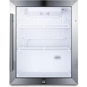 Summit Appliance SCR314L Compact Beverage Center; 2.1 cu.ft; Automatic Defrost; Interior LED Light; Adjustable Thermostat; Sealed Back Front Lock