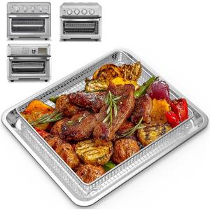 Air Fryer Tray Replacement for Cuisinart TOA-60/TOA-65/TOA-70 Oven, Stainless Steel Air Fryer Basket and Tray for Ninja Combi Cooker SFP701 Air Fryer Basket for Oven Air Fryer Pan Accessories for Oven (11.5*10*2)