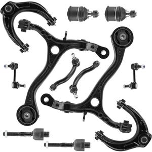 Front Upper & Lower Control Arm w/Ball Joint for Honda Accord 2008-2012, Sway Bar + Tie Rods, 12Pcs Suspension Kit K620614 K620615 K90456 K90457 ES800459 ES800460 EV800461 K500081 K641112 K641113
